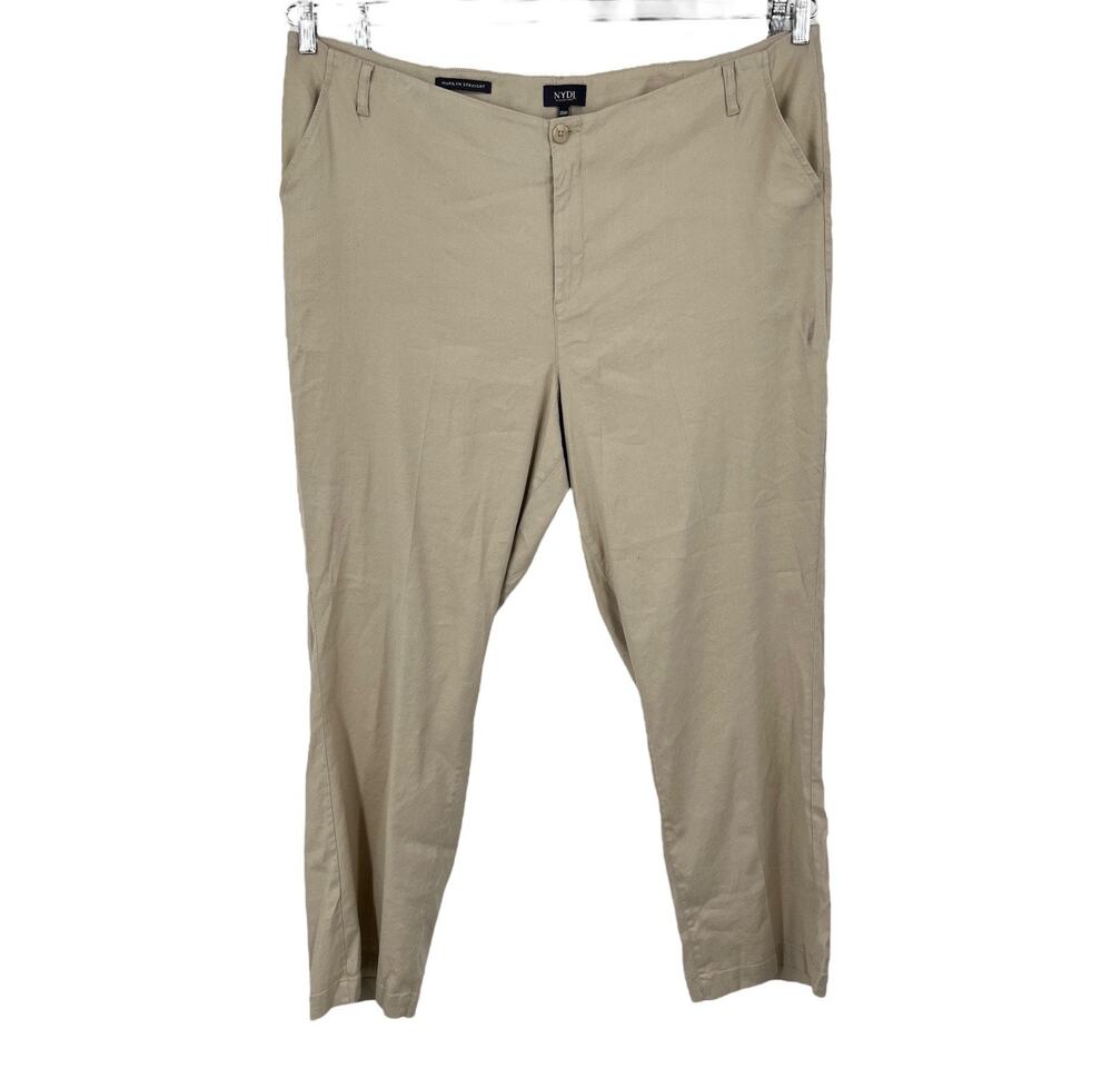 NYDJ pants beige linen Marilyn stretch linen trousers size 20W